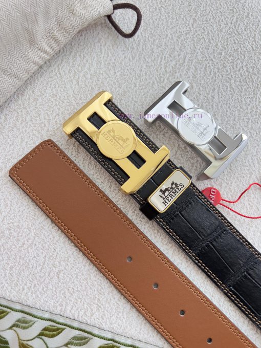 Hermes Hermes waist beltHanging buckle, classic pure steel material buckle head, double-side hz00idjc - Image 10