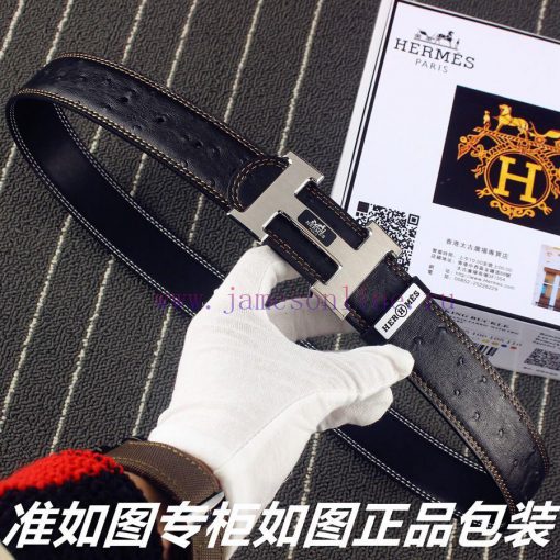 Hermes Her.. Mes ️ Ostrich patternIdentify and receive a punch as a giftMaterial: 100% head ses1tsyo - Image 4
