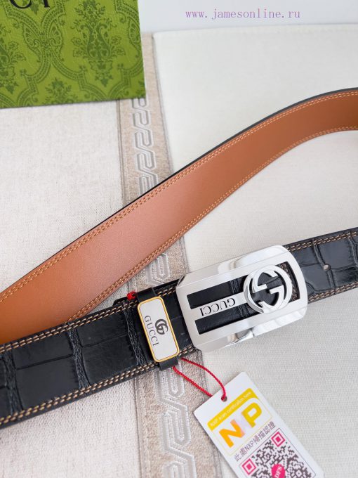 Gucci Gucci Belt ️ BeltHanging buckle, pure steel material buckle head, top layer cowhide, p 4hje2cyo - Image 5