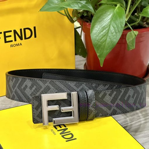 FENDI FendiFull set of the same width 4.0CM double ring front and back waist belt FF nail bu yjuqaonr - Image 2