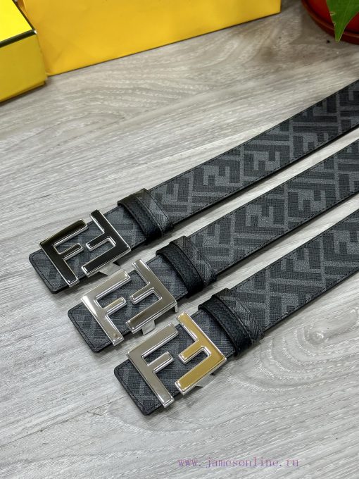 FENDI FendiFull set of the same width 4.0CM double ring front and back waist belt FF nail bu 1manh2d1 - Image 10
