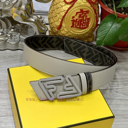 FENDI style with width of 4.0CM, double ring front and back waist belt, FF nail buckle, dual givgpmmd - Image 2
