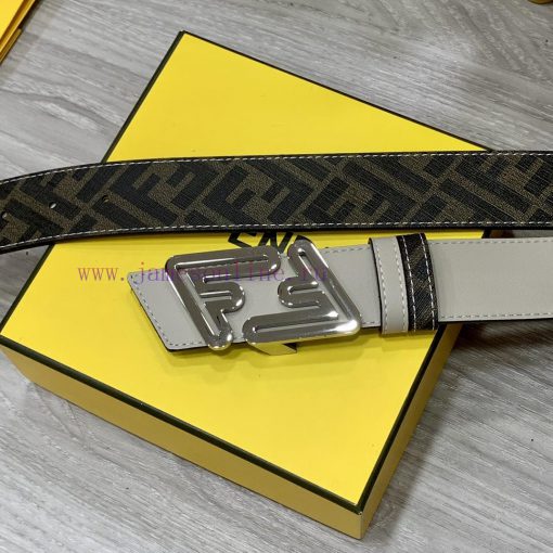 FENDI style with width of 4.0CM, double ring front and back waist belt, FF nail buckle, dual givgpmmd - Image 3
