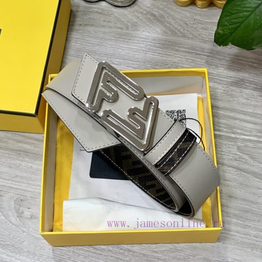 FENDI style with width of 4.0CM, double ring front and back waist belt, FF nail buckle, dual givgpmmd - Image 5