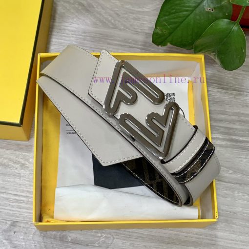 FENDI style with width of 4.0CM, double ring front and back waist belt, FF nail buckle, dual slmdk9dq - Image 5