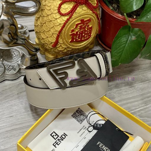 FENDI style with width of 4.0CM, double ring front and back waist belt, FF nail buckle, dual slmdk9dq - Image 6
