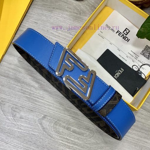 FENDI style with width of 4.0CM, double ring front and back waist belt, FF nail buckle, dual g3d9b1yk - Image 5