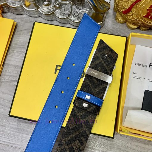 FENDI style with width of 4.0CM, double ring front and back waist belt, FF nail buckle, dual g3d9b1yk - Image 9