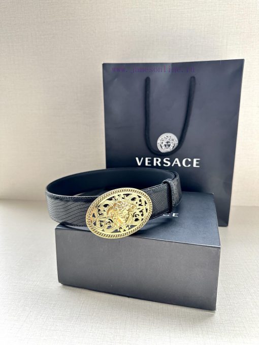 The 3D hollowed out Medusa on the Versace head logo waistband buckle with a width of 4.0cm g lifs7b0r - Image 8