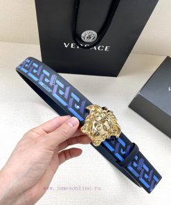 Width 4.0cm VERSACE This classic Versace belt is made of soft calf leather, adorned with La 1ibdfkyb