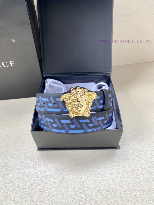 Width 4.0cm VERSACE This classic Versace belt is made of soft calf leather, adorned with La 1ibdfkyb - Image 6