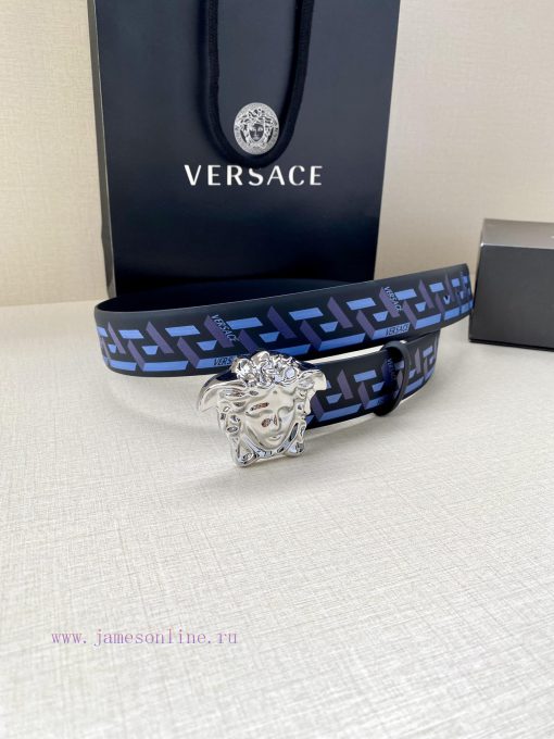Width 4.0cm VERSACE This classic Versace belt is made of soft calf leather, adorned with La bv7m9fwv - Image 6