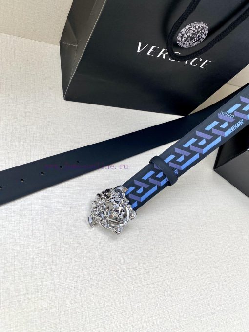 Width 4.0cm VERSACE This classic Versace belt is made of soft calf leather, adorned with La bv7m9fwv - Image 7