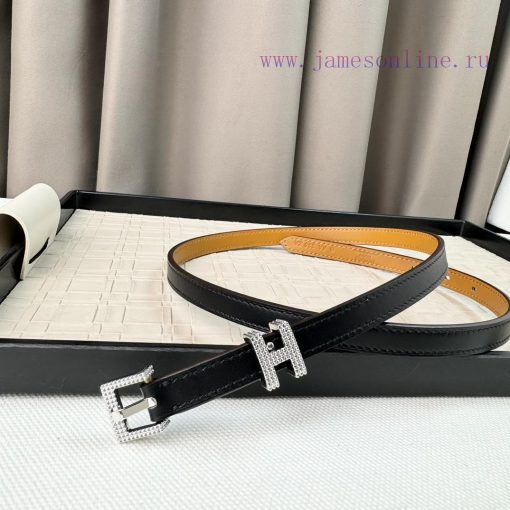 Calfskin waist belt, paired with palladium plated buckle, finely polished and diamond sparkl p1lp5fwk - Image 7