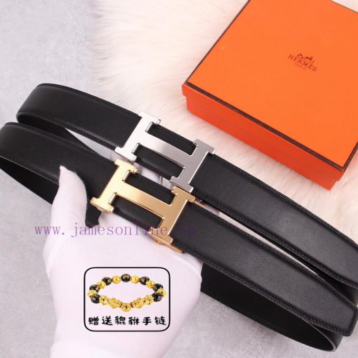 [Automatic belt buckle] Hermes 3.5mm wide double-sided imported top layer cowhide made with 1lctpjl3 - Image 2
