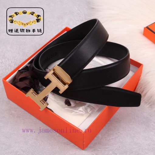 [Automatic belt buckle] Hermes 3.5mm wide double-sided imported top layer cowhide made with 1lctpjl3 - Image 4
