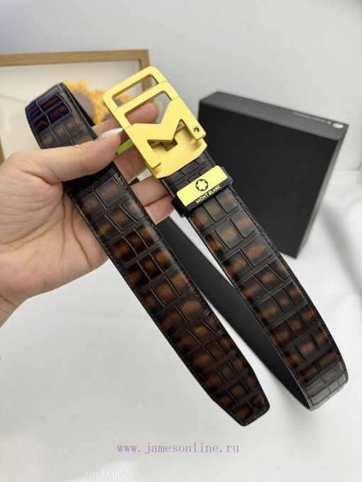 Montblanc Automatic BeltMaterial: Leather Belt with 100% Head Layer. The leather belt is gua jtj49n4w - Image 3