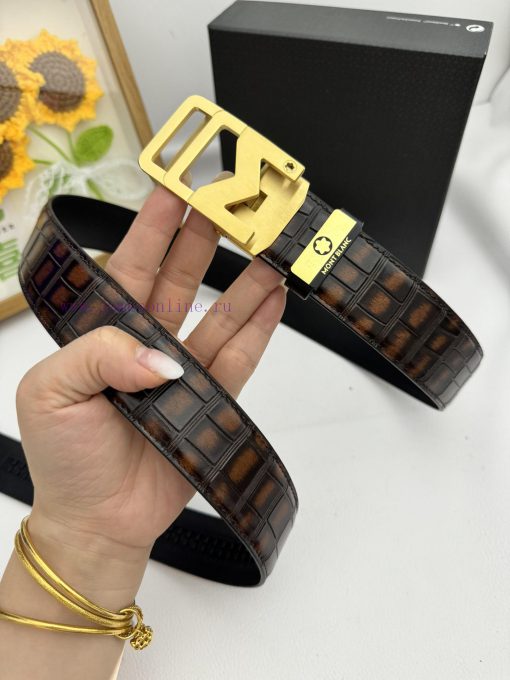 Montblanc Automatic BeltMaterial: Leather Belt with 100% Head Layer. The leather belt is gua jtj49n4w - Image 5