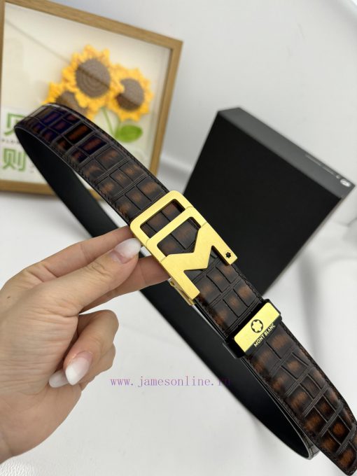 Montblanc Automatic BeltMaterial: Leather Belt with 100% Head Layer. The leather belt is gua jtj49n4w - Image 6