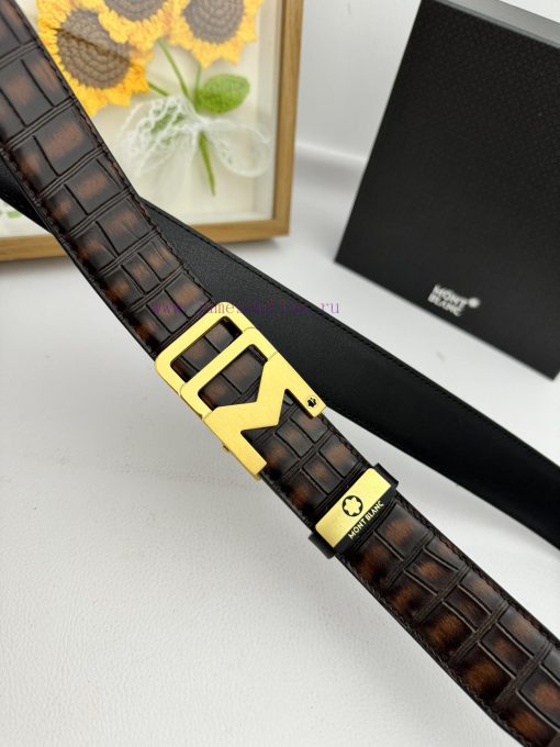 Montblanc Automatic BeltMaterial: Leather Belt with 100% Head Layer. The leather belt is gua jtj49n4w - Image 7
