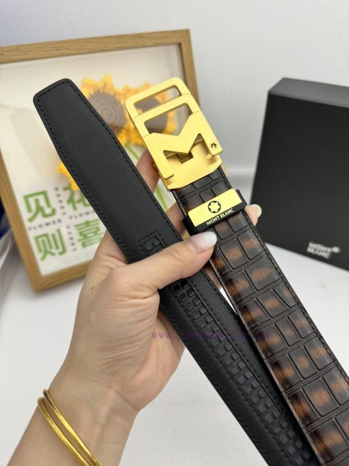 Montblanc Automatic BeltMaterial: Leather Belt with 100% Head Layer. The leather belt is gua jtj49n4w - Image 9