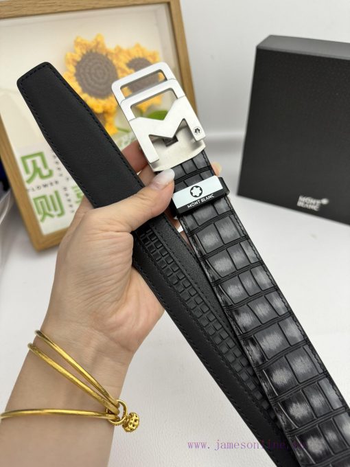 Montblanc Automatic BeltMaterial: Leather Belt with 100% Head Layer. The leather belt is gua powfdzzr - Image 9