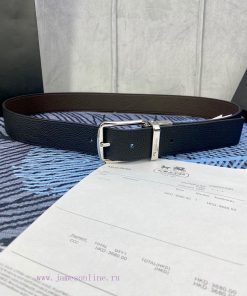 Width 3.7cm COACH double-sided lychee pattern belt with self cutting length. Made of top-qua 52xor326