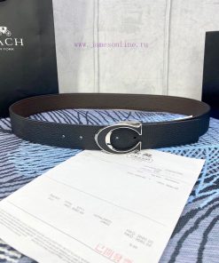 Width 3.7cm COACH double-sided lychee pattern belt with self cutting length. Made of top-qua 9oakc5ch