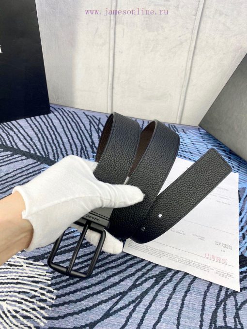 Width 3.7cm COACH double-sided lychee pattern belt with self cutting length. Made of top-qua x9xbgrcn - Image 8