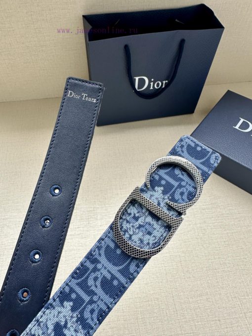 Width 3.5cm. This double-sided belt is made of 35mm blue denim fabric with smooth cowhide Ob fzjqy8cs - Image 10