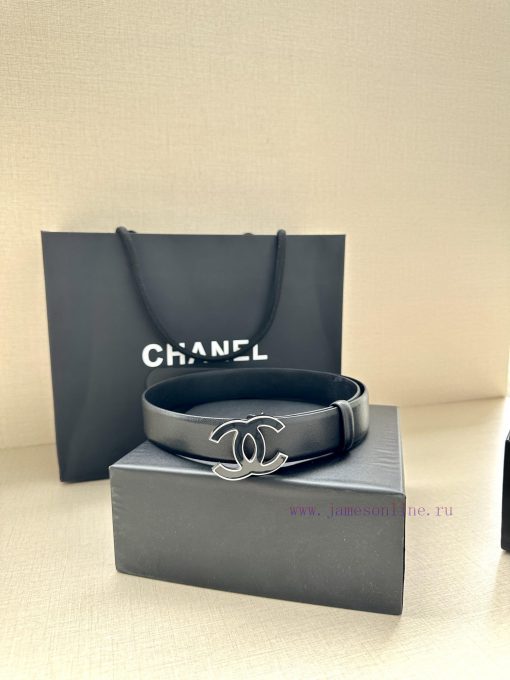 Width 3.0cm Chanel imported soft calf leather with clear grain, accessories gold silver/meta 2da6ok4g - Image 4