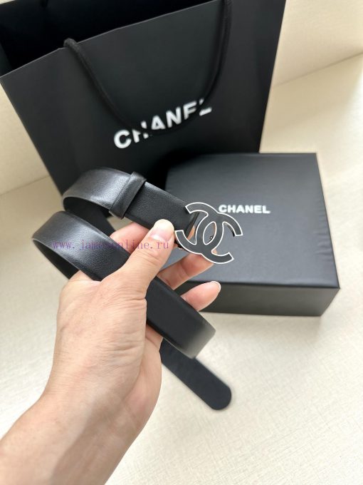 Width 3.0cm Chanel imported soft calf leather with clear grain, accessories gold silver/meta 2da6ok4g - Image 5