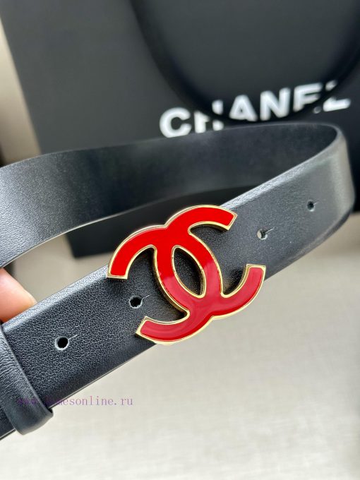 Width 3.0cm Chanel imported soft calf leather with clear grain, accessories gold silver/meta zndhpagg - Image 3