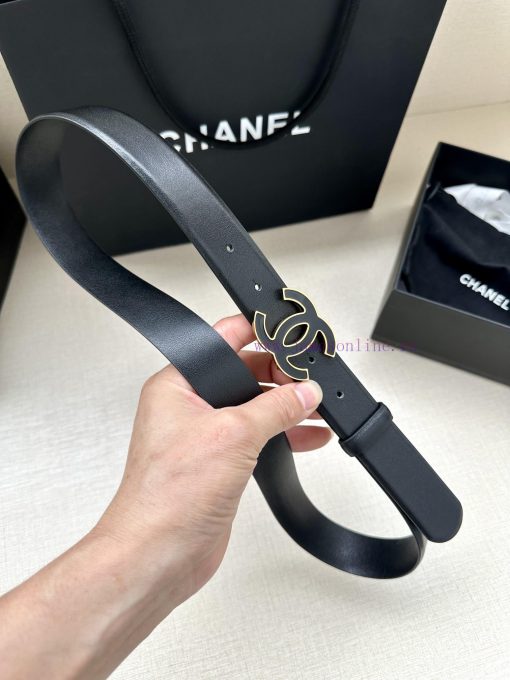 Width 3.0cm Chanel imported soft calf leather with clear grain, accessories gold silver/meta 2da6ok4g - Image 7