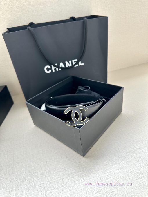 Width 3.0cm Chanel imported soft calf leather with clear grain, accessories gold silver/meta 2da6ok4g - Image 8