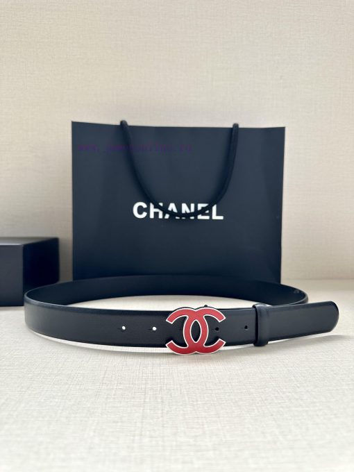 Width 3.0cm Chanel imported soft calf leather with clear grain, accessories gold silver/meta zndhpagg - Image 6