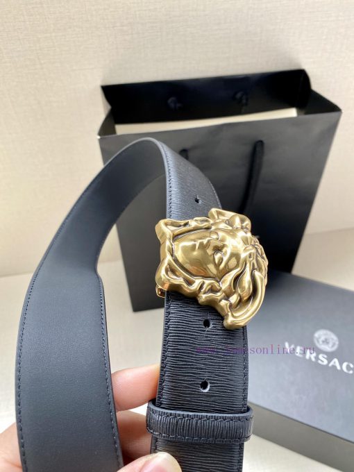 Versace width 3.8cm. This stylish waistband is crafted from fine grain calf leather and ador 16fh4del - Image 3