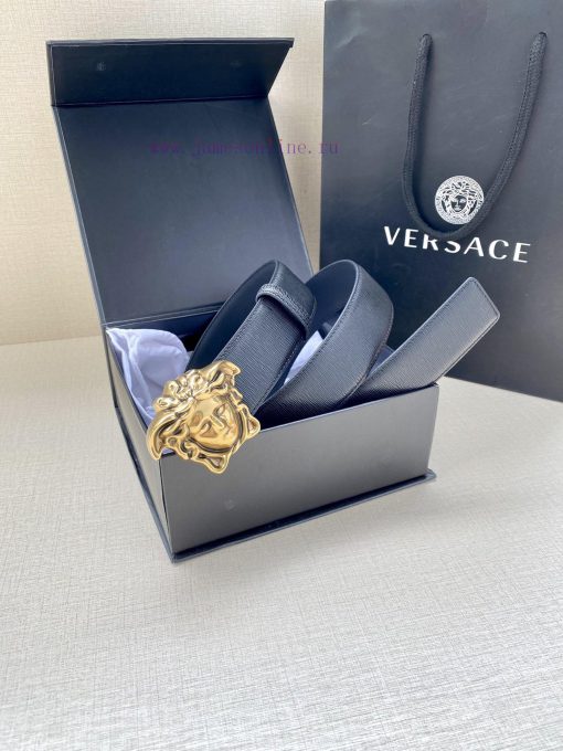 Versace width 3.8cm. This stylish waistband is crafted from fine grain calf leather and ador 16fh4del - Image 5