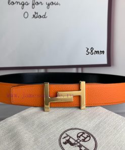 Herm è s Double Headed Sharp Double sided Original Imported Head Layer Leather Orange Lychee yrl0j4o7
