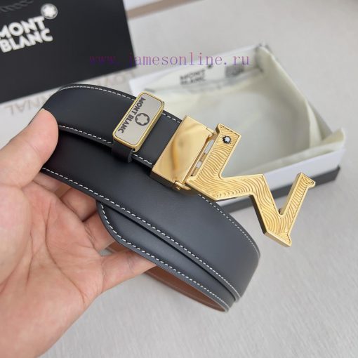 Montblanc Montblanc ️ Belt and beltBuckle, new original classic boutique two-color buckle, p l7ral5ll - Image 4