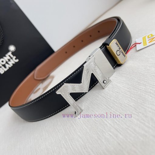 Montblanc Montblanc ️ Belt and beltBuckle, new original classic boutique two-color buckle, p l7ral5ll - Image 7
