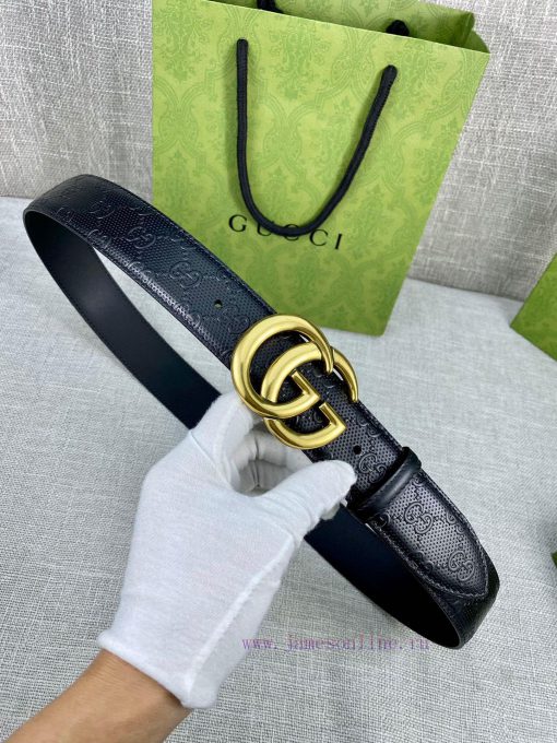 Width of 4.0cm, paired with the original belt buckle, the belt is crafted from Gucci Signatu tokshs20 - Image 2