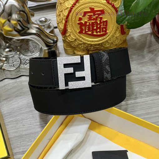 FENDI style with width of 4.0CM, double ring front and back waist belt, FF nail buckle, dual 19i07v1n - Image 6