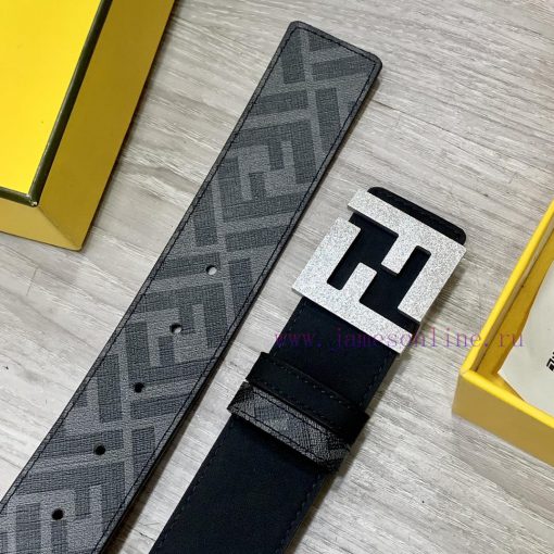FENDI style with width of 4.0CM, double ring front and back waist belt, FF nail buckle, dual 19i07v1n - Image 8