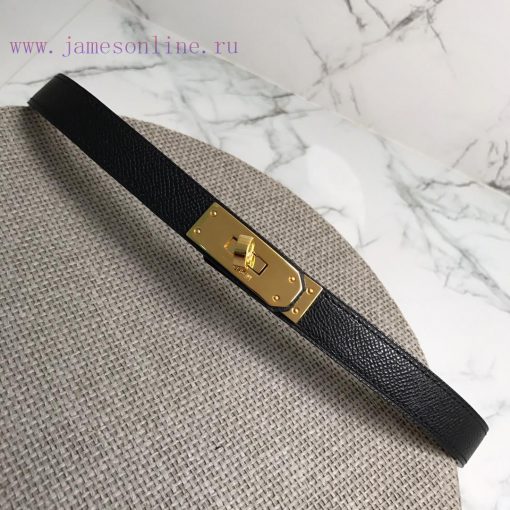 Herm è s Women's Belt with Small Leather Plated Palladium Buckle 1.8cm Width H069853CKR2 H B znhxtlnl - Image 4