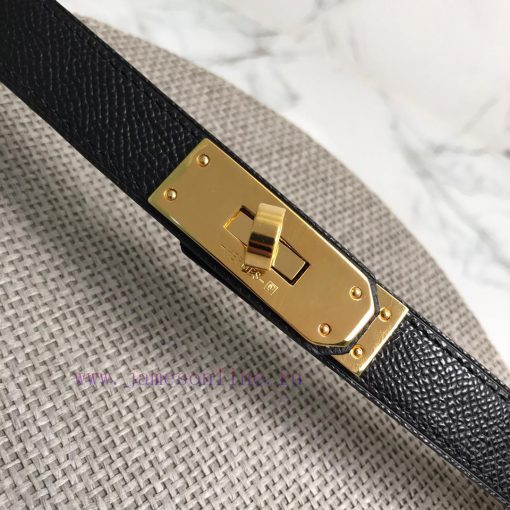 Herm è s Women's Belt with Small Leather Plated Palladium Buckle 1.8cm Width H069853CKR2 H B znhxtlnl - Image 5