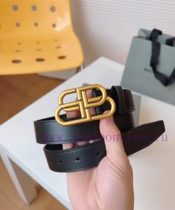 Balenciaga women's belt with double-sided imported calf leather and vintage copper buckle - 9lo20afh