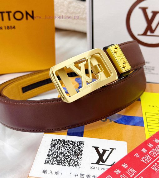 Belt LV Louis Vuitton automatic buckle-Belt replica The automatic belt series is made of 100 llwdmez1 - Image 4