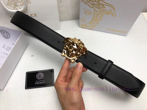 Comes with a full box Versace 3.8cm, VERSACE, Double sided imported cowhide with lychee patt 36nb99hi - Image 8