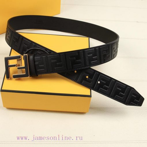 ️FENDI's 40MM wide logo design with a wide belt, original double-sided FF buckle, imported o 38290yfo - Image 2